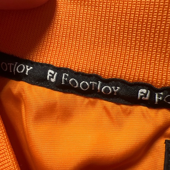 Footjoy Pullover Windbreaker FJ Golf Jacket Mens Large Orange V-Neck L - Picture 6 of 10